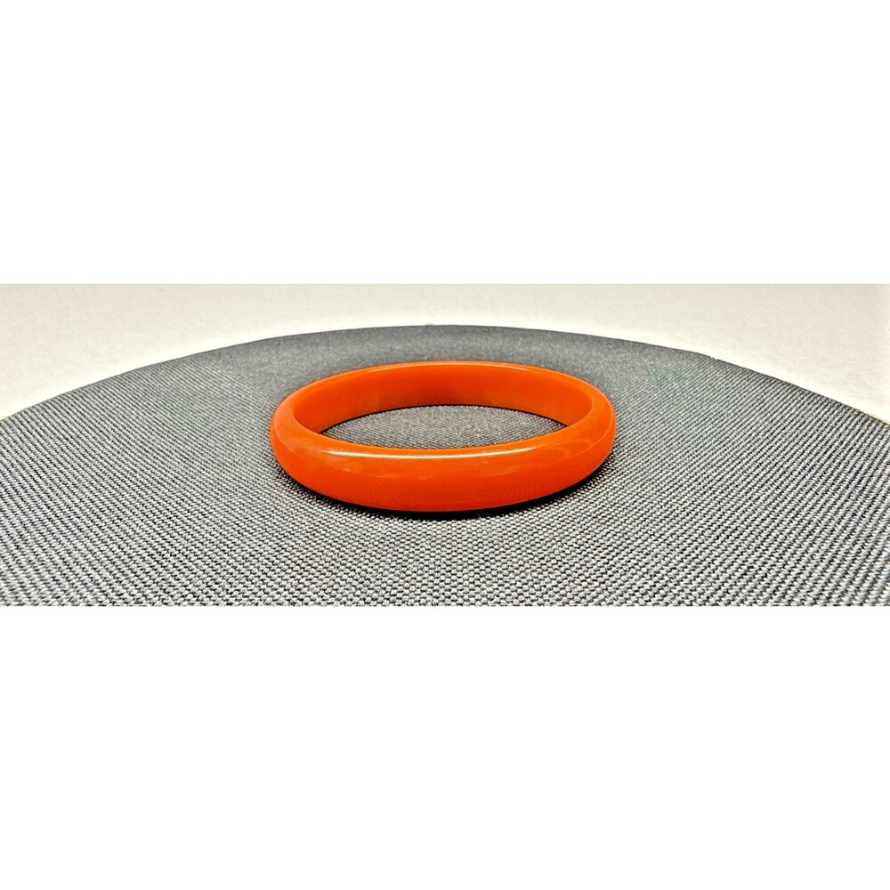 Tested Bakelite Orange Bangle Bracelet 2.5" Art Deco Retro Jewelry Vintage